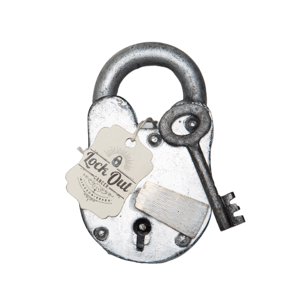 Silver Padlock_Square with White BG